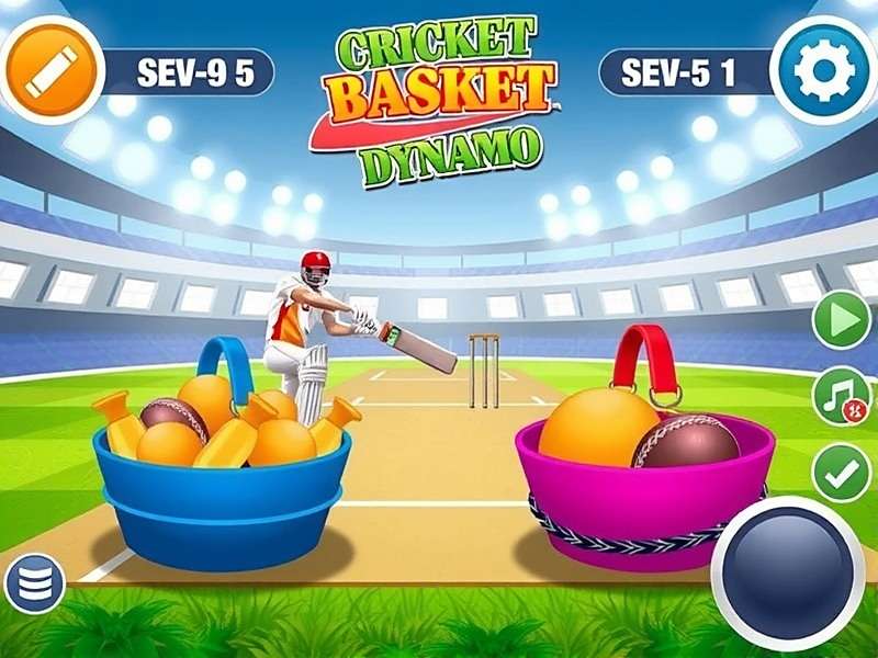 Cricket Basket Dynamo - How to Play Cricket Basket Dynamo Gameplay Showing Batting and Colored Baskets