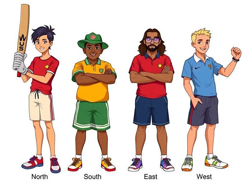 Cricket Basket Dynamo - Regional Player Designs Cricket Basket Dynamo Regional Characters from North, South, East, West India