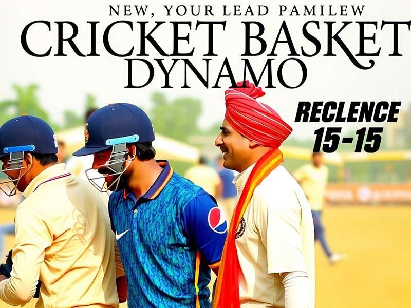 Cricket Basket Dynamo Official Cover Art Cricket Basket Dynamo Cover with Indian Players in Traditional Attire